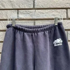 Roots | Pants & Jumpsuits | Roots Blue Wide Leg Cuffed Sweatpants Sz 4 ...